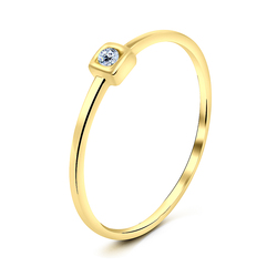 CZ Gold Plated Silver Rings NSR-2396-GP